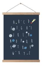 Kinderposter met Frame Alfabet Cosmos Blauw Wigiwama, Kinderen en Baby's, Kinderkamer | Inrichting en Decoratie, Nieuw, Ophalen of Verzenden