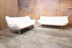 Twee opnieuw beklede witte leren Leolux Tango design banken, Leolux, Leolux, Design, Driepersoons