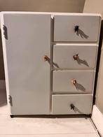 Unieke retro jaren 60 houten kastje met dierenknoppen, Ophalen, Gebruikt