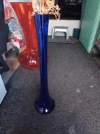 Mooie kobalt blauwe vaas hoogte 62 cm, Huis en Inrichting, Woonaccessoires | Vazen, Ophalen, 50 tot 75 cm, Blauw, Glas