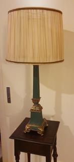 Tafellamp met originele kap 93 cm hoog brons gegoten voet 63, Ophalen of Verzenden
