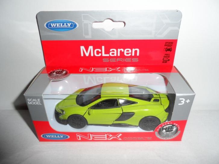 Welly - McLaren 675LT Coupe (groen) 1:36, Hobby en Vrije tijd, Modelauto's | Overige schalen, Nieuw, Auto, Ophalen of Verzenden