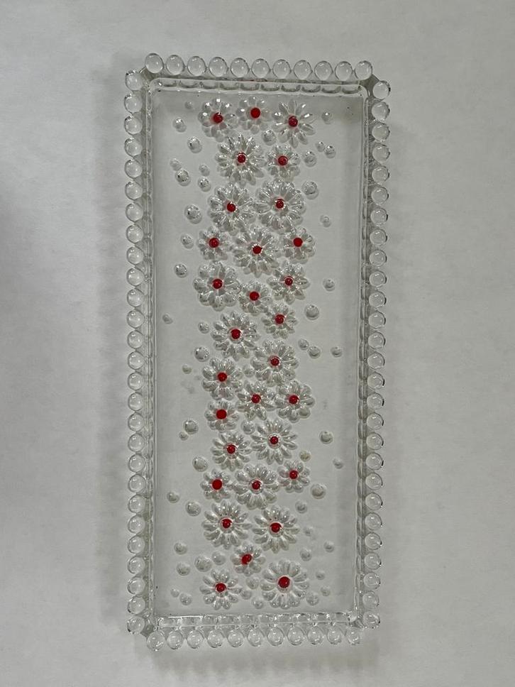 Walther Glas ‘Fabiola’ Cakeschaal Vintage Rode Madeliefjes, Antiek en Kunst, Antiek | Keramiek en Aardewerk, Ophalen of Verzenden