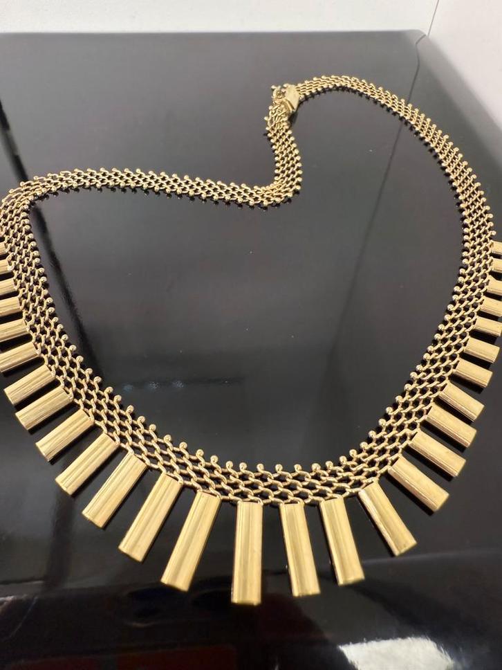 Prachtige 14 karaats gouden vintage ketting, Sieraden, Tassen en Uiterlijk, Kettingen, Zo goed als nieuw, Goud, Ophalen of Verzenden