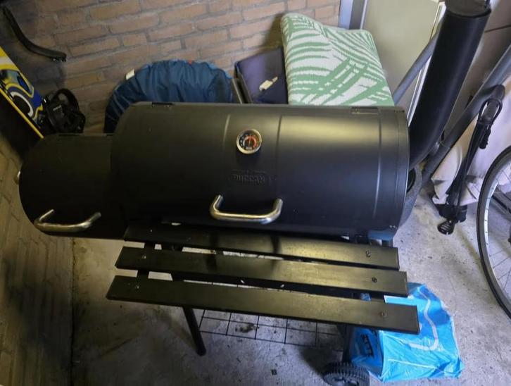 Buccan Bunbury Double Barrel Barbecue, Tuin en Terras, Houtskoolbarbecues, Gebruikt, Met accessoires, Ophalen