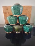 6 Oude Chinese Shiwan Gemberpotten, ca. 1950, Antiek en Kunst, Antiek | Keramiek en Aardewerk, Ophalen of Verzenden