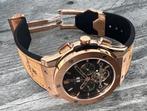 Hublot rosé automaat ✅ nieuw met leer, Sieraden, Tassen en Uiterlijk, Leer, Staal, Polshorloge, Nieuw