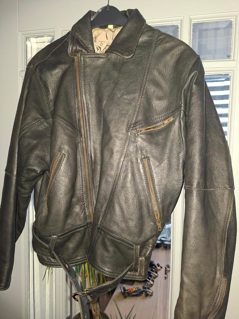 Vintage Leren Motorjas maat M, Ophalen, Jas | leer, Tweedehands, Heren