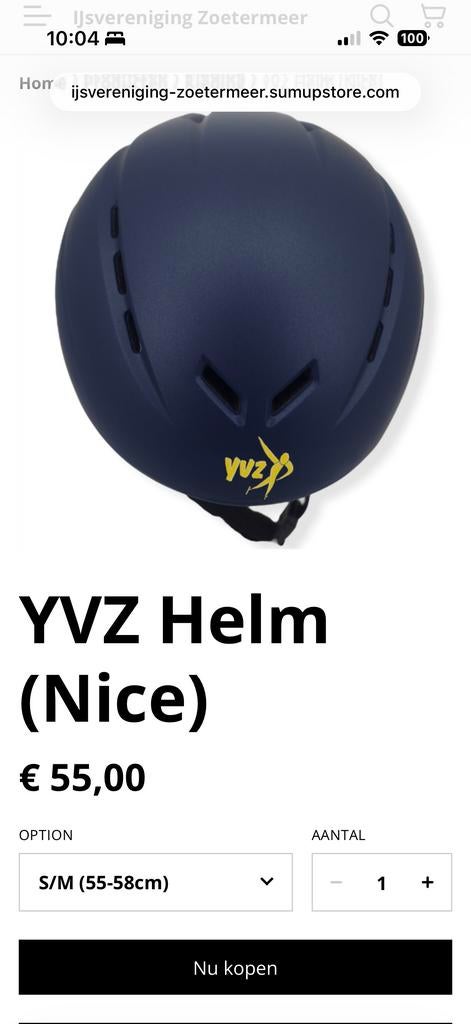 Yvz schaatshelm - amper gebruikt s m schaats helm, Ophalen of Verzenden, Zo goed als nieuw, S