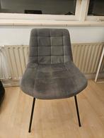 Grijze velvet stoel, Huis en Inrichting, Ophalen, Zo goed als nieuw, Grijs, Eén