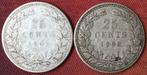 Nederland 25 Cents 1902 & 1903 (Wilhelmina), Zilver, 25 cent, Ophalen of Verzenden, Koningin Wilhelmina