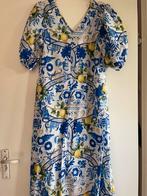 Jurk print Citroen one size, Kleding | Dames, Jurken, Ophalen of Verzenden, Nieuw, Maat 42/44 (L), Onder de knie