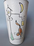 Vintage vaas mooie illustratie kat Boonstra keramiek sixties, Verzenden