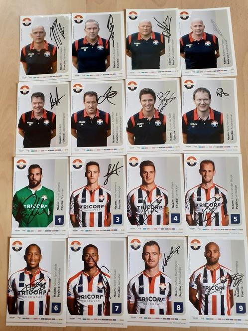 32 spelerskaarten gesigneerd Willem II seizoen 2014-2015, Verzamelen, Sportartikelen en Voetbal, Zo goed als nieuw, Willem II