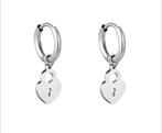 Oorbellen zilver hoops hartjes my jewellery stainless steel, Verzenden, Zo goed als nieuw, Zilver, Overige materialen