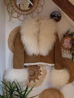 Vintage Afghaanse lammy shearling schapenvacht jas 70s hippi, Beige, Niet ingevuld, Nieuw, Ophalen of Verzenden