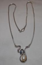 Zilveren modernist collier van Friedrich Binder nr.814, Met hanger, Verzenden, Zo goed als nieuw, Zilver