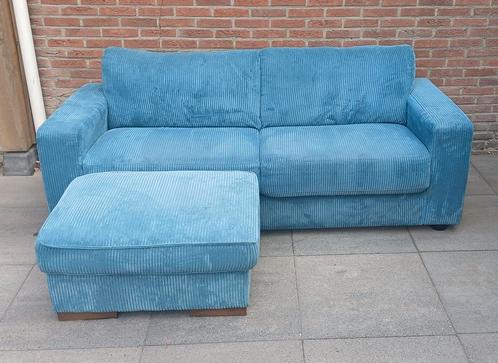 Zitbank + hocker, Huis en Inrichting, Banken | Bankstellen, Zo goed als nieuw, Minder dan 150 cm, 75 tot 100 cm, Stof, Ophalen
