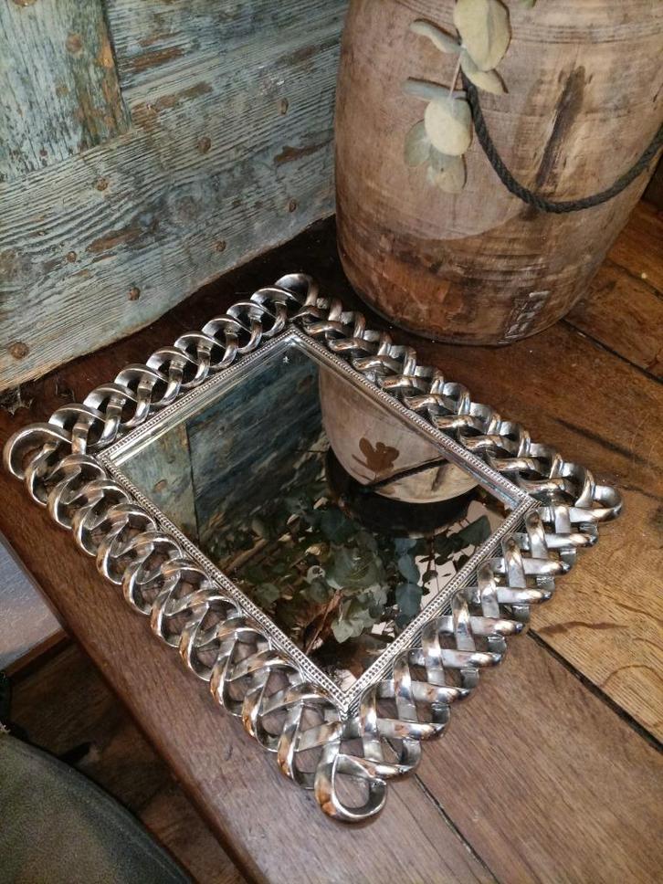 Spiegel van Ptmd zilverkleurige, Huis en Inrichting, Woonaccessoires | Spiegels, Zo goed als nieuw, Minder dan 100 cm, Rechthoekig