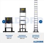 Professional Telescoopladder 4,80 meter met uitschuif balk, Doe-het-zelf en Verbouw, Ladders en Trappen, Ophalen, Zo goed als nieuw