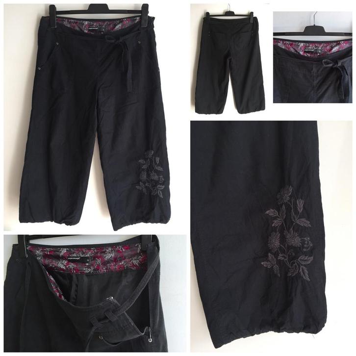 Zwarte driekwart broek Soya Concept 44, Kleding | Dames, Broeken en Pantalons, Zo goed als nieuw, Maat 42/44 (L), Zwart, Driekwart