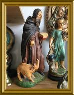 Oud groot gipsen beeld: Antonius met varken, hoogte 48 cm, Ophalen