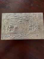 Zilveren sigarendoos met scheepsmotieven - Schneehasen, Ophalen of Verzenden