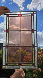Glas in lood raamdelen geel-bruin-doorzichtig, Ophalen, Gebruikt, Minder dan 80 cm, Overige typen