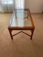 Heldense Taxus salontafel Engelse stijlmeubels., 100 tot 150 cm, Glas, Minder dan 50 cm, Rechthoekig