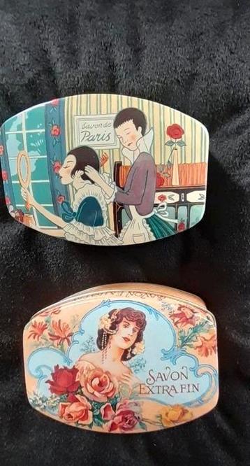 2 Nieuwe nostalgische blikjes met 2 heerlijke stukken zeep.  beschikbaar voor biedingen