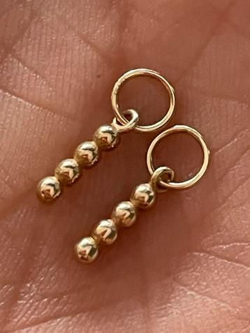 14 karaat gouden Bolletjes Oorbel Bedel 2 stuks beschikbaar voor biedingen