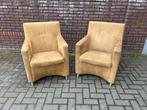 2 Leolux Dolcinea fauteuils crème alcantara, Huis en Inrichting, Fauteuils, Ophalen, 75 tot 100 cm, Zo goed als nieuw, Metaal