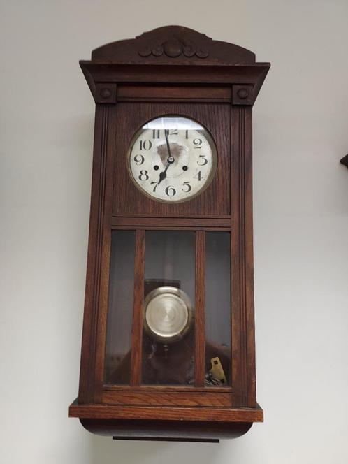 Bimbam Regulateur in eiken kast, te dateren ca. 1930., Antiek en Kunst, Antiek | Klokken, Ophalen