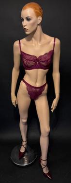 Super sexy aubergines kleurig kanten lingerie setje maat 85D, Ophalen of Verzenden, Rood, Setje