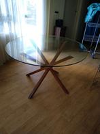 Glazen eetkamertafel rond 120, Huis en Inrichting, Tafels | Eettafels, Rond, Ophalen of Verzenden, Vier personen, 100 tot 150 cm
