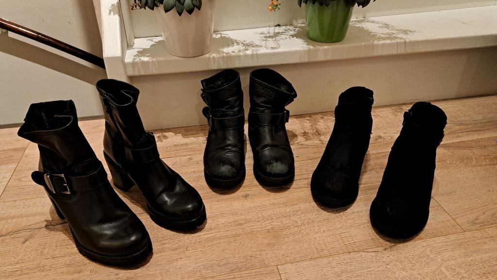 dames enkellaarsjes maat 36 37, Ophalen of Verzenden, Zo goed als nieuw, Zwart