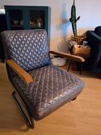 Industriële Jeans Blauwe Fauteuil, Huis en Inrichting, Fauteuils, Ophalen, Hout, 75 tot 100 cm, Zo goed als nieuw