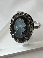 Zilveren ring Camee, Verzenden, 17 tot 18, Dame, Zilver