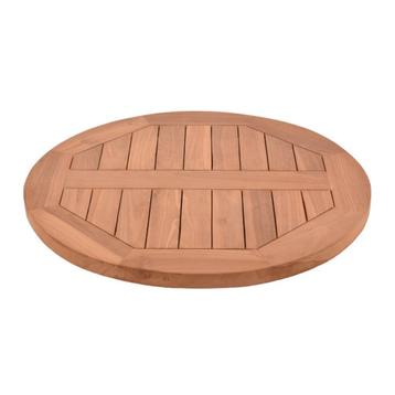 Teakhouten terras tafelblad rond 60 cm beschikbaar voor biedingen