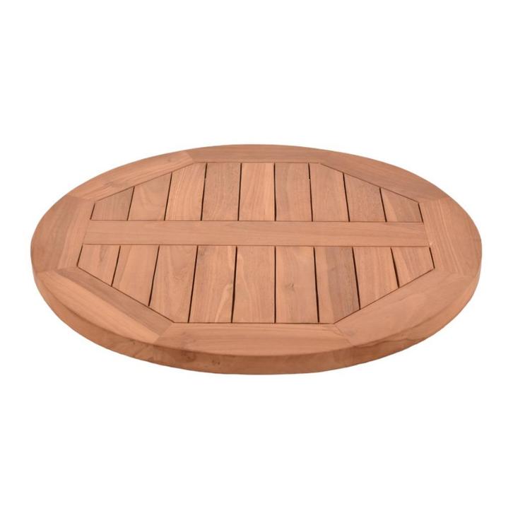 Teakhouten terras tafelblad rond 60 cm, Tuin en Terras, Tuintafels, Nieuw, Rond, Teakhout, Ophalen of Verzenden