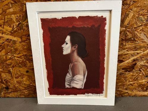 Gesigneerde litho van Ans Markus – vrouw in profiel - ReK4, Antiek en Kunst, Kunst | Litho's en Zeefdrukken, Ophalen of Verzenden