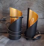 Yahuma Tafellamp Zwart-Goud, 1-licht 6 stuks, Huis en Inrichting, Ophalen of Verzenden, Zo goed als nieuw, Metaal, Minder dan 50 cm