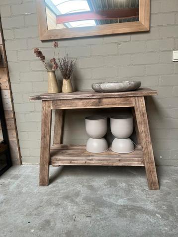 Sidetable oud hout oo voorraad maat ook maatwerk beschikbaar voor biedingen