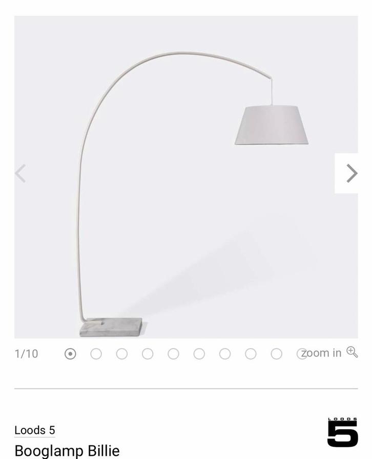 Booglamp met marmeren voet, Huis en Inrichting, Lampen | Vloerlampen, Zo goed als nieuw, 150 tot 200 cm, Metaal, Ophalen