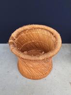 Rotan mand, plantentafeltje, krukje, vintage bamboe basket, Ophalen of Verzenden, Zo goed als nieuw