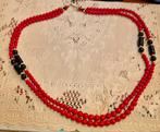 Vintage retro antiek ketting kralen rood geen kunststof, Sieraden, Tassen en Uiterlijk, Antieke sieraden, Ophalen of Verzenden