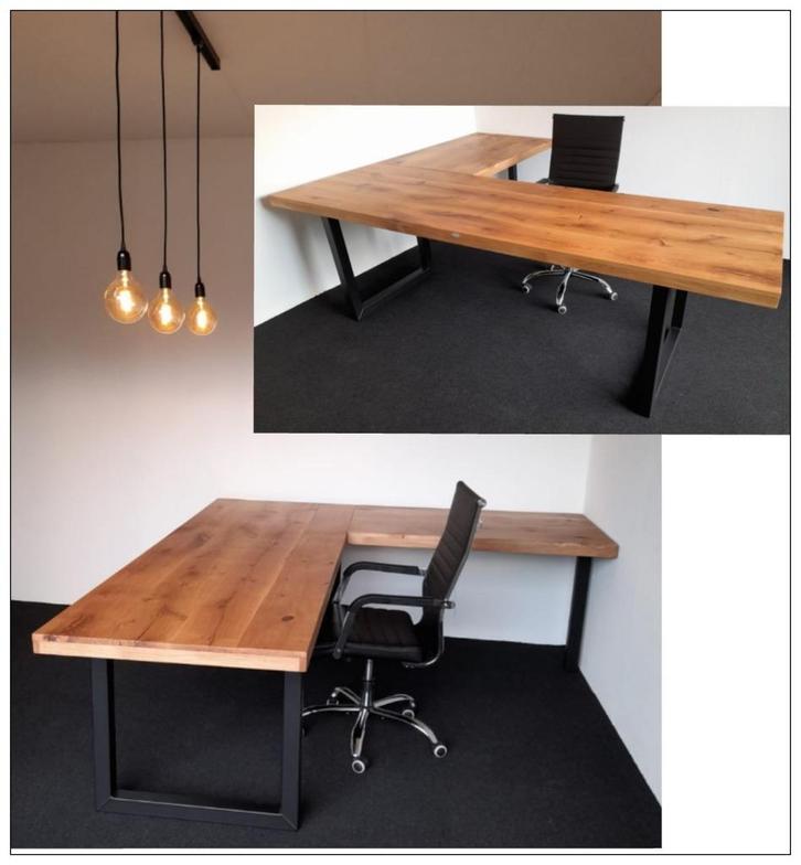 Hoekbureau eiken of steigerhout op maat gemaakt NIEUW, Huis en Inrichting, Bureaus, Nieuw, Ophalen of Verzenden