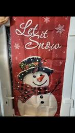 Kerstdecoratie doek sneeuwpop Let it Snow 60x120cm Nieuw, Ophalen of Verzenden, Nieuw