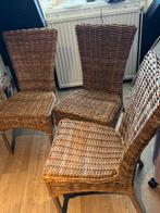 Gratis 3 rieten stoelen, Huis en Inrichting, Stoelen, Gebruikt, Riet of Rotan, Ophalen of Verzenden, Drie