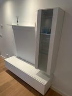 Witte TV Meubelset met Wandplank en Hangende Kast, Huis en Inrichting, Kasten | Wandmeubels, Ophalen, Kunststof, Zo goed als nieuw